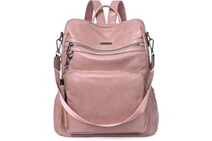 CLUCI Damen Rucksack Weiches Leder Groß Stylisch Frauen Designer Schultertasche Reiserucksack 2 in 1 Zweifarbig Rosa