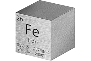 Pevfeciy 1 Inch Eisen Würfel 25,4 mm Metall Dichte Würfel reines Metall hohe Dichte Element Würfel für Element Sammlungen Labor Experiment Material Hobbys
