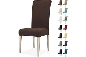 ‎YSTYLE Ystyle Stretch Stuhlhussen 6er Set, Stuhlbezug Elastisch Abnehmbarer Waschbarer, Universal Hussen Für Stühle, Stuhlbezüge Chair Cover Für Hotel Bankett Küche Restaurant Hochzeit Party, Kaffee