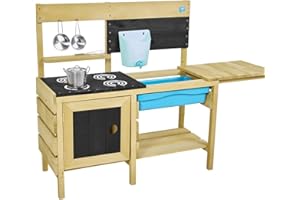 TP Toys Cucina Fango, Set da Gioco per Bambini, all'aperto, con Padella ad Acqua, lavello da Giardino e Accessori da Cucina, per Ragazzi e Ragazze,