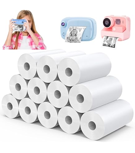 Papier Thermique Pour Appareil Photo Enfant - 6 Rouleaux - 56x29mm - Sans Encre - Compatible Multi-Marques