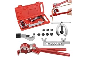 ACLONG 11 TLG Doppel Bremsleitung Bördelgerät, Bördelwerkzeug Satz, Bremsleitung Bördeln Rohrbiegezange Rohrschneider Set für Bremsenbrenner Verlängerungsrohr