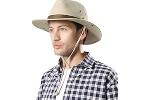 Comhats szerokie rondo UPF Safari Fedora kapelusz przeciwsłoneczny ochrona UV na zewnątrz Aussie kapelusz Bonnie kapelusze wędkarskie pasek na podbródek 58-60 cm
