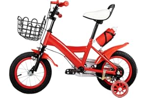 Tagtuell Beginner Toddler Training Bicycle, 12 Inch Balance Bike with Training Wheels, Children Bicycle for Boys Girls 2-4, Adjustable Seat
