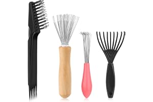 Mini borstrengöringsverktyg 4-pack Set med hårborstrengöringsverktyg Bärbar kamrensare för att ta bort hår från borstar, kammar, mattor