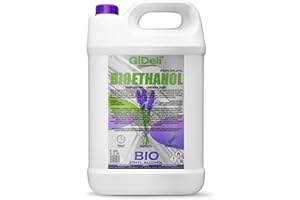 GiDeli Bioetanol 5 l de aroma de lavanda 96,6% etanol para chimeneas interiores y exteriores, sin humo ni hollín, de maíz y remolacha azucarera