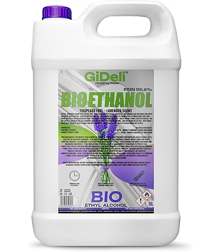GiDeli Bioéthanol Lot De 2 X 1 L Parfum Orange 96,6 % éthanol