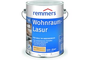 Remmers Wohnraum-Lasur farblos, 2,5 Liter, Holzlasur innen, für Möbel, Böden, Innentüren und Treppen geeignet, mit Abperleffekt