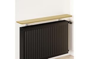 Loch & Skye Radiator Shelf MDF Wooden Floating Shelf with Brackets No-Drill Over Radiator Shelves for Heat Dissipation Floating Heater Top for Living Room, Bedroom, Home Decor (Light Oak, 120cm)