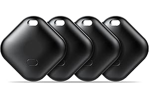 LUCKICE Air Tracker Tag Android, Bluetooth Smart Tag Compatible with Google "Find My Device" App (Android Only), Suitable for Luggage, Suitcase, Keys, Backpacks, Pet and Others, Black, 4 Packs