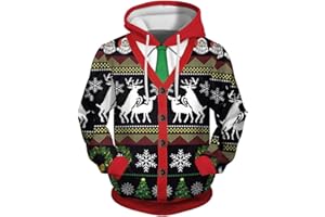 KASHYKE Hässliche Weihnachtspullover Herren Lustig 3XL 4XL 5XL 6XL Christmas Sweater Ugly Große Größen Weihnachtspullover+Herren Funny Witzige Weihnachten Pullover Xmas Weihnachts Pullis Hässlicher Hoodie