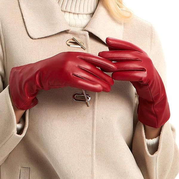 Harssidanzar Guanti Invernali In Pelle Di Pecora Da Donna Con Fodera Termica - SL022UK - 4