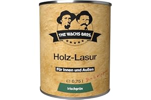 the wachs bros. Holzlasur für Innen und Außen - 0,75 L - Holzlasur Grün - natürliche Inhaltsstoffe - dauerhafter Schutz