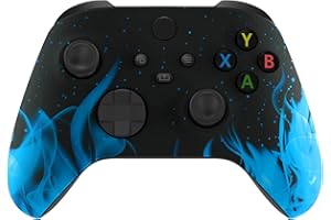 ‎EXTREMERATE eXtremeRate Front Gehäuse Case für Xbox Series X&S Controller, Vorderseite Hülle faceplate Cover Skin Shell Zubehör für Xbox Core Controller-Blaue Flamme