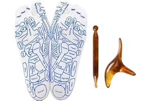 Pumwoy Calcetines de Reflexología con Herramienta de Masaje y Acupuntura, Puntos de Presión, Reflexology Socks Fußreflexzonen Socken (40-45)