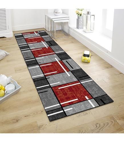 SUCERU Tapijtloper Vloerkleed Antislip Keukentapijt Wasbare Modern Tapijtenlopers 80X400CM Deurmatten Lopers Donker Paars Tapijtmatten Ingang Slaapkamer Woonkamer Wasruimte keukenvloermat