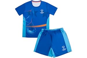 UEFA Women's Champions League Kids Kit - UWCL Officially Licensed Merchandise, 2-Piece Training Set, Activewear Top and Shorts, Moisture-Wicking Fabric, Comfortable Fit, Blue