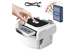 SZBJSMF Mélangeur de Cartes Electrique, Distributeur de Cartes Automatique avec Modes Manuel et Automatique et 1 Jeux de Poker pour Uno, Poker, Pro,Mini Tarot, Blackjack, Texas Hold'em