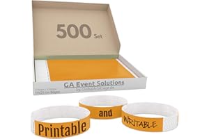 GLOBAL ARBITRAGE EVENT SOLUTIONS GA Event Solutions Braccialetti di identificazione Tyvek, Arancione, 500 pezzi
