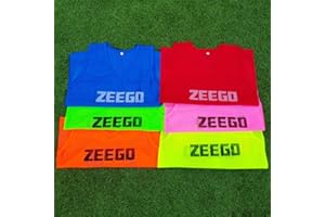 ZEEGO Pro Football Training Bibs (5 Pack), Comfortable Weatherproof Multi-Sport Mesh Vests in 7 Colours & 4 Sizes, Ideal for Football Training