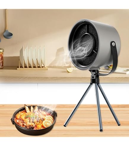 Hotte Aspirante Portable Avec Filtre – 3 Vitesses – Pour Barbecue, Fondue, Cuisine Intérieure – Noir