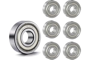 BLEEZM 6pcs 608 ZZ Rodamientos, 8 mm x 22 mm x 7 mm para patines, patinetas y scooters, para patines, patinetas y scooters, 608zz de metal doble protección miniatura