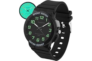 Ayybboo Montre Enfants Garçons Filles,50M Étanche Montre Analogique Quartz avec Lumière pour Enfant De 4~16 Ans Garçon Fille Junior