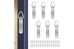 JIEYAO Ganci Per Quadri Per Quadri Pesanti Ganci Per Quadri Con Anello A D, Confezione Da 6 Ganci Per Specchi Super Pesanti Con 24 Viti Robusti Ganci Per Quadri A 4 Fori Cornici Di Opere D'arte