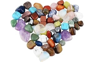 mookaitedecor 1lb/460g Crystals Tumble Stones Mixed Bulk, Polished Semi Precious Tumbled Stones Crystal Gift Decorative Rocks for Crafts Garden Plant Pot Bonsai Decor Home Table Decoration