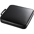 SANWA 160 Capacity CD Case, Portable DVD VCD Storage Box, Zippered EVA Protective Blu-ray Wallet with Handle, CD Sleeves Holder, Large Disc Organizer for Car, Home, Office, Games, Music, Movie, Black