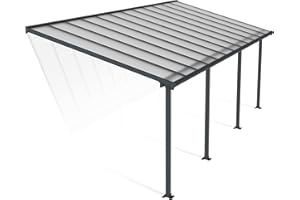 Palram Canopia by Pergola Olympia 22.2 m² en Aluminium Et Polycarbonate, Moderne & Élégante, pour Couvrir Une Terrasse Toute L’année (Gris)