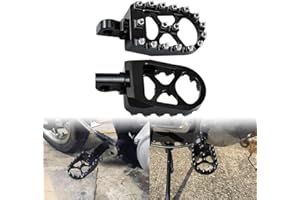 HDBUBALUS CNC Wide Footpegs Offroad 360° Roating Foot Pegs Fit for Harley Dyna Fatboy Street Bob Wide Glide Sportster Bobber Chopper Black