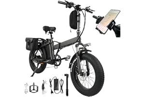 TODIMART Fat bike elettrica pieghevole, batteria 48V 15Ah, 20 * 4 pollici, durata della batteria assistita fino a 60-80Km, avvio con un solo pulsante, cruise control, mountain bike per adulti (RX20-GW20-Y20-J26)