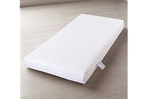 MHG LIVING MODERN HOME LIVING Extra Thick and Eco Breathable Hypoallergenic Baby Cot Bed - Quilted Waterproof Mattress Cover, 120cm x 60cm x 13cm, Cover Only