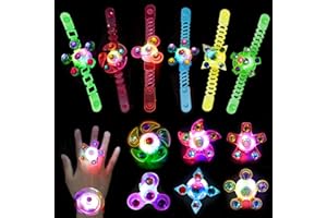 SUNSHINE SMILE 12PCS LED Luminosi Anello Giocattolo,Rifornimenti del Partito Anelli Light Up,Mano Spin Antistress Ansia Giocattoli,LED Luminosa Anelli Giocattoli,LED Illumina Il Giocattolo Luminose Party