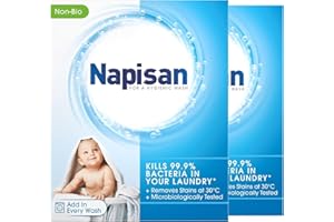 Napisan Non Bio Stain Remover Powder, 800g, Pack of 2, Kills 99.9% Bacteria in Your Laundry for a More Hygienic Wash, Disinfectant & Stain Remover Even at 30°C, 52 Washes
