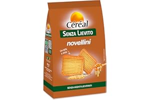 CÉRÉAL NOVELLINI, Biscotti senza lievito, Gustosi con latte e miele, OTTIMI per una colazione ricca di benessere, Per intolleranti al lievito, 250 gr