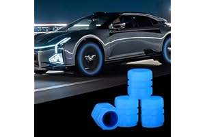 VBGURR 4 bouchons de valve lumineux pour pneus de voiture, Universelles bouchons de valve fluorescents, Bouchons de valve pour vélo, Bouchons de valve en plastique ABS lumineux pour vélo moto, Embouts de