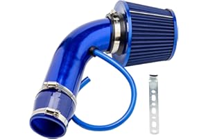 MRTOYIRQ Universal Air Intake Filter Kit, 76mm 3" Car Cold Air Intake Filter Aluminium Induction Kit Pipe Hose Cone Air Intake Filter Kit for Car Automobile Racing
