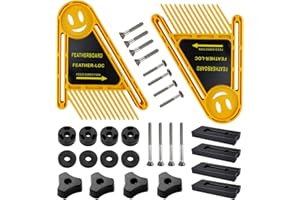 LQGTQO Tablero de Plumas Dobles Kit, 21 × 16.5 cm Tabla de Resorte para Sierra de Mesa, Juego de Carpintería Tablero Plumas, para Sierra de Mesa, Sierra de Banda, Tablas de Enrutador (Amarillo)