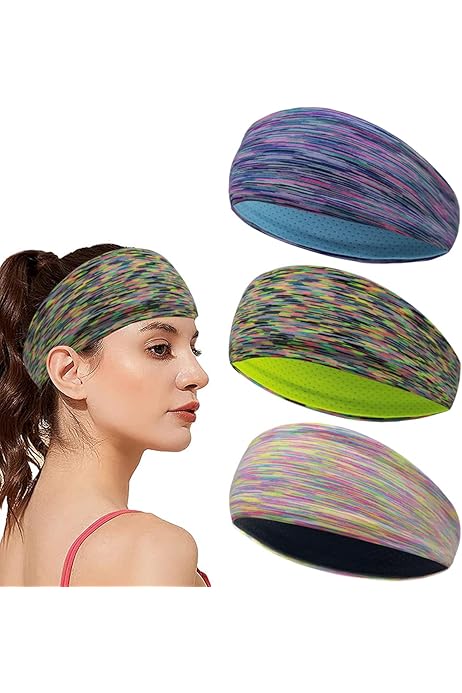 Lot De 5 Bandeaux Élastiques Anti-Transpiration - Pour Sport, Yoga, Course à Pied - Taille Unique - 3