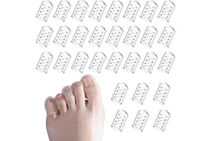 JHXHHTHONGTONG 30 Stück Anti-Reibungs-Zehenschutz aus Silikon Atmungsaktiv Zehenschutz Zehenschutz Silikon Transparen Zehenkappen Schutz Zehenschutz Verhindert Blasen und Reibung für Damen und Herren