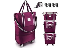 Arxus Reisetasche Erweiterbar mit Rollen, Faltbare Handgepäck Tasche Großer Reisetaschen für Damen und Herren zum Reisen Sport Camping Weekender Übernachtung 25L-55L