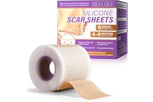 HUALIJIA Silikon-Narbenpflaster (1.6''x60''-1.5m), Silicone Scar Tape, Hautfarben, Wasserdicht, Wiederverwendbar