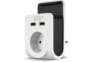 REV USB Charger 2-fold w. Ablage white marca