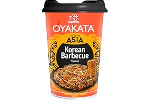 Ajinomoto, Oyakata Soba Cup Noodles Korean BBQ, Noodles Istantanei al Gusto Barbecue, Pronti in 3-4 Minuti, Condimento a Base di Salsa di Soia e Spezie Asiatiche, Snack o Pranzo Veloce, 93 g