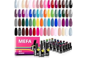 MEFA Smalto Semipermanente Unghie, 35PCS Kit Semipermanente Unghie con Base Coat e Glossy & Matt Top Coat, Smalto per Unghie in Gel UV LED Professionali Kit