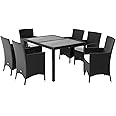 Casaria Gartenmöbel Set 5-teilig - Polyrattan Mit WPC Tisch Schwarz