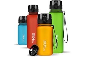 720°DGREE Trinkflasche Kinder 350ml “uberBottle“ softTouch +Sieb - Auslaufsicher, BPA-Frei - Flasche für Kindergarten, Schule, Mädchen & Jungs ab 3 Jahre - Kleine Wasserflasche Leicht, Stoßfest