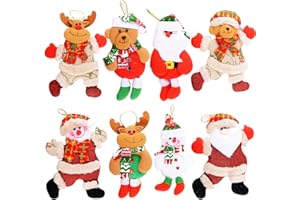 MEJOSER 8Piezas Adornos árbol Navidad Colgantes Muñecos Papá Noel Ornamentos de Navidad Decoración Fiesta Regalo Adornos Navideños Manualidades